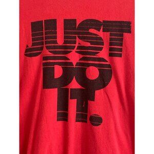 VTG Nike Just Do It Red Tee Tshirt SS Dri Fit Men Large Athletic Crewneck Top